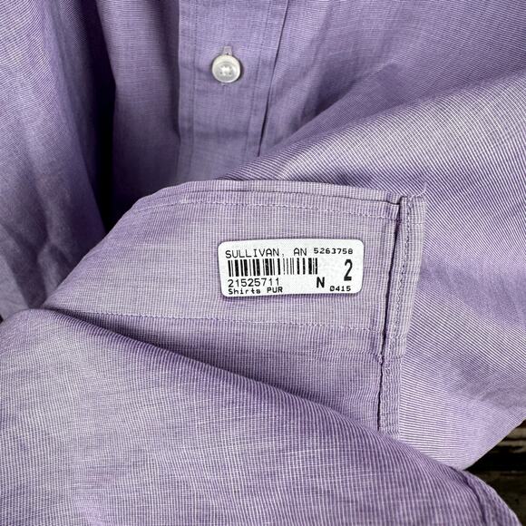 Sid Mashburn Shirt Size Large Purple Long Sleeve Button Down Casual - Picture 5 of 7